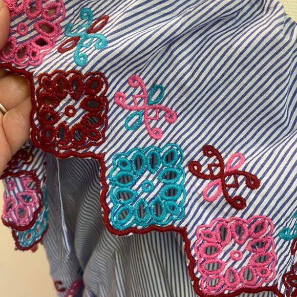 Loft Fiesta Halter Cold Shoulder Poplin Cotton Striped Dress NWT Size M - Picture 7 of 14